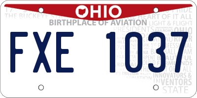 OH license plate FXE1037