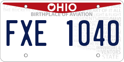 OH license plate FXE1040