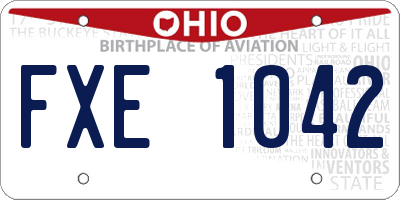 OH license plate FXE1042