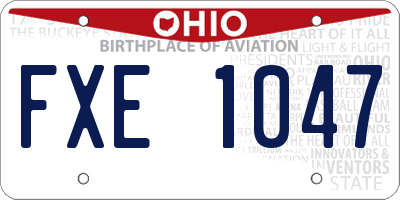 OH license plate FXE1047
