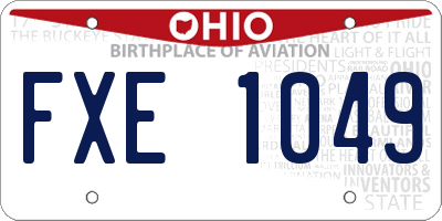 OH license plate FXE1049