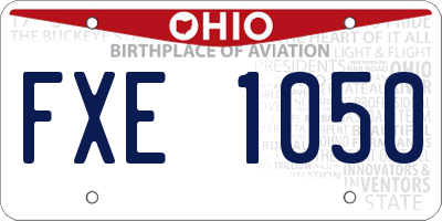 OH license plate FXE1050