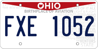 OH license plate FXE1052