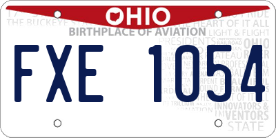 OH license plate FXE1054