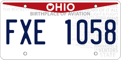 OH license plate FXE1058