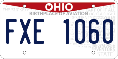 OH license plate FXE1060