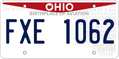 OH license plate FXE1062