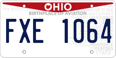OH license plate FXE1064