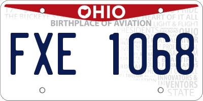 OH license plate FXE1068