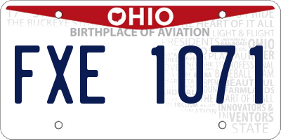 OH license plate FXE1071