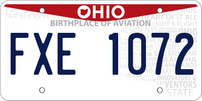 OH license plate FXE1072