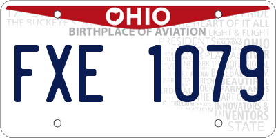 OH license plate FXE1079