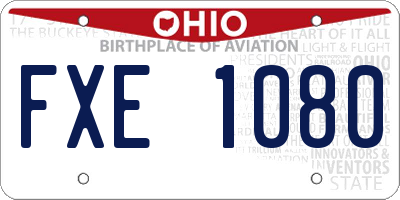 OH license plate FXE1080
