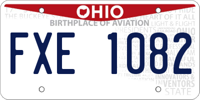 OH license plate FXE1082