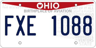 OH license plate FXE1088