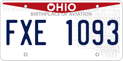 OH license plate FXE1093