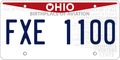 OH license plate FXE1100