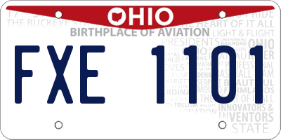 OH license plate FXE1101