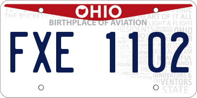 OH license plate FXE1102