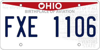 OH license plate FXE1106
