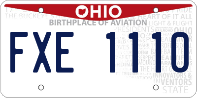 OH license plate FXE1110