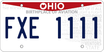 OH license plate FXE1111