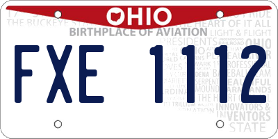 OH license plate FXE1112