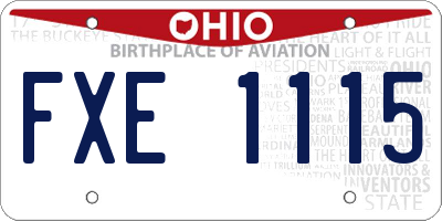 OH license plate FXE1115
