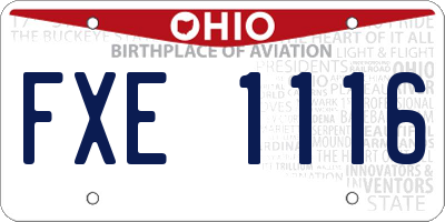 OH license plate FXE1116