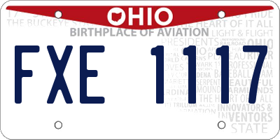 OH license plate FXE1117