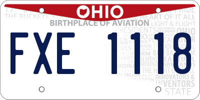 OH license plate FXE1118
