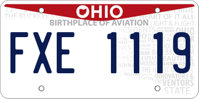 OH license plate FXE1119