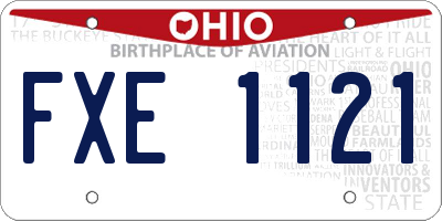 OH license plate FXE1121