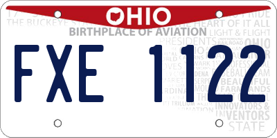 OH license plate FXE1122
