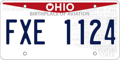 OH license plate FXE1124