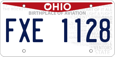 OH license plate FXE1128