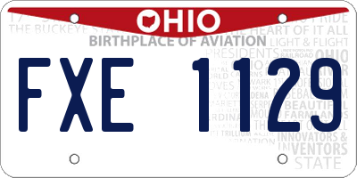 OH license plate FXE1129
