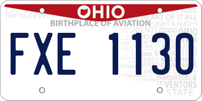 OH license plate FXE1130