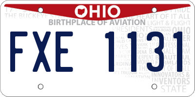 OH license plate FXE1131