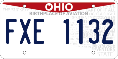 OH license plate FXE1132