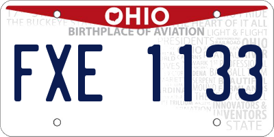 OH license plate FXE1133