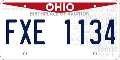 OH license plate FXE1134