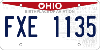 OH license plate FXE1135