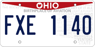 OH license plate FXE1140