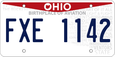 OH license plate FXE1142