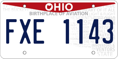 OH license plate FXE1143