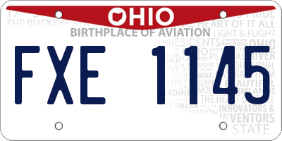 OH license plate FXE1145