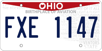 OH license plate FXE1147
