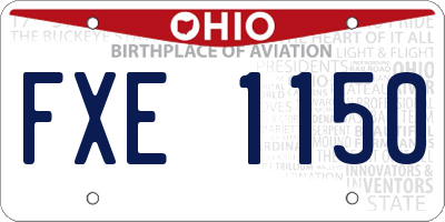 OH license plate FXE1150