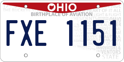 OH license plate FXE1151